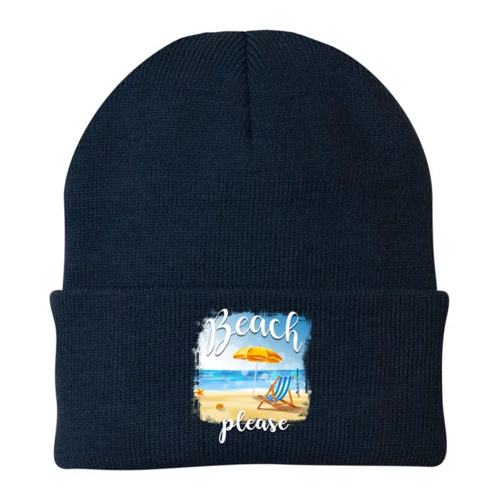 Beach Please Meaningful Gift Folding Chair In Sand Meaningful Gift Knit Cap Winter Beanie