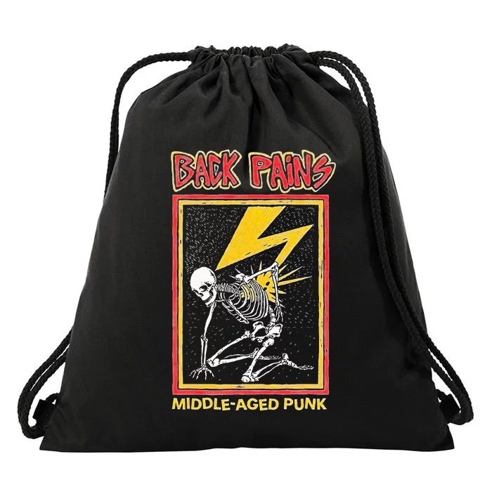 Back Pains Middle Aged Punk Drawstring Bag