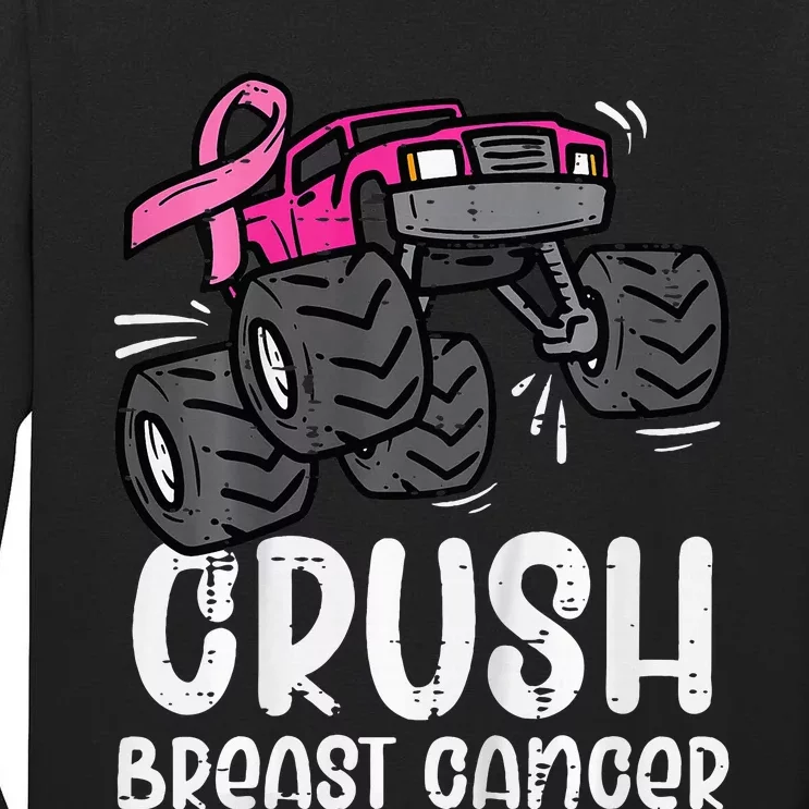 Bold Pink Monster Truck for Breast Cancer Support Tall Long Sleeve T-Shirt