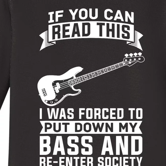 Bass Player Musician Bassist Bass Guitar Baby Long Sleeve Bodysuit