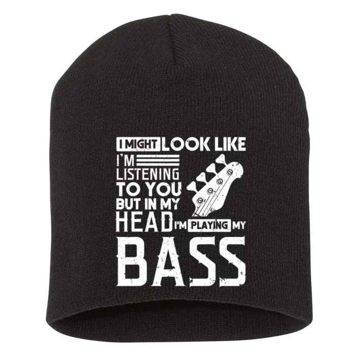 Bass Player Men Gift For Bass Guitar Player Bassist Short Acrylic Beanie