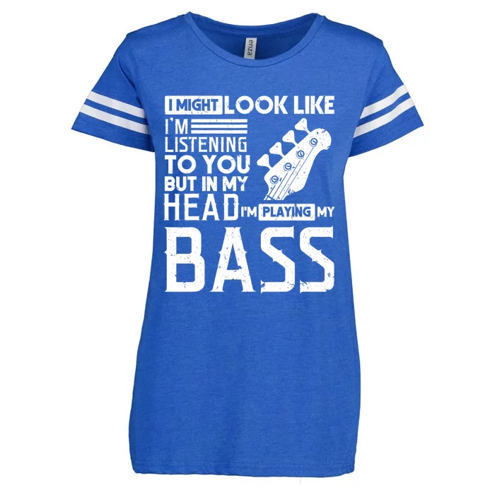 Bass Player Men Gift For Bass Guitar Player Bassist Enza Ladies Jersey Football T-Shirt