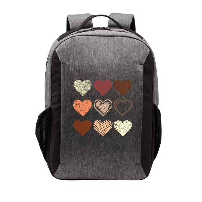 Black Pride Melanin Skin Tone Hearts Black History Month Vector Backpack