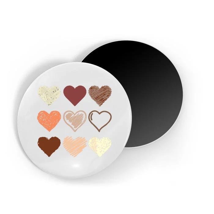 Black Pride Melanin Skin Tone Hearts Black History Month Magnet