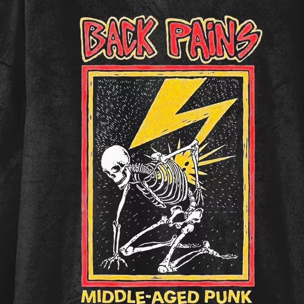 Back Pains Middle Aged Punk Hooded Wearable Blanket