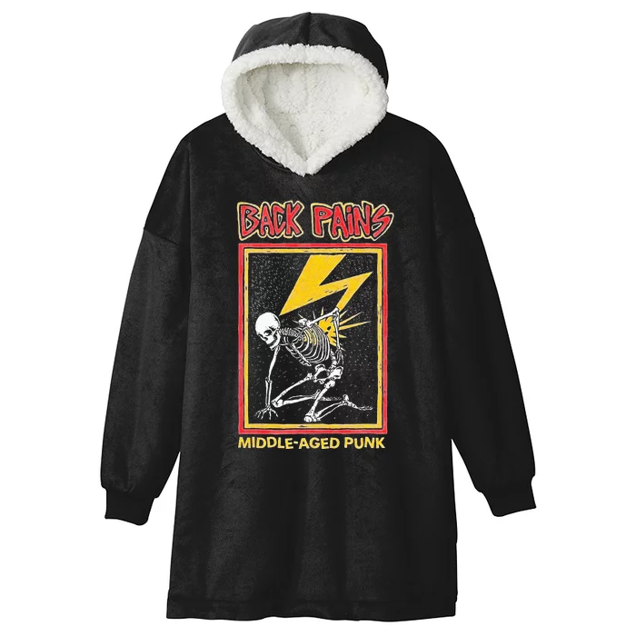 Back Pains Middle Aged Punk Hooded Wearable Blanket