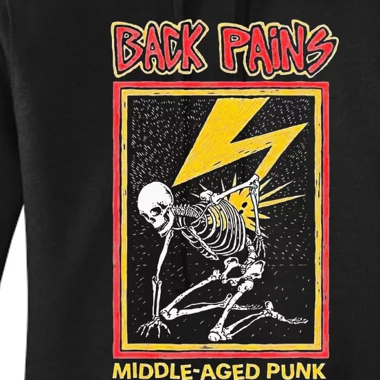 Back Pains Middle Aged Punk Women's Pullover Hoodie