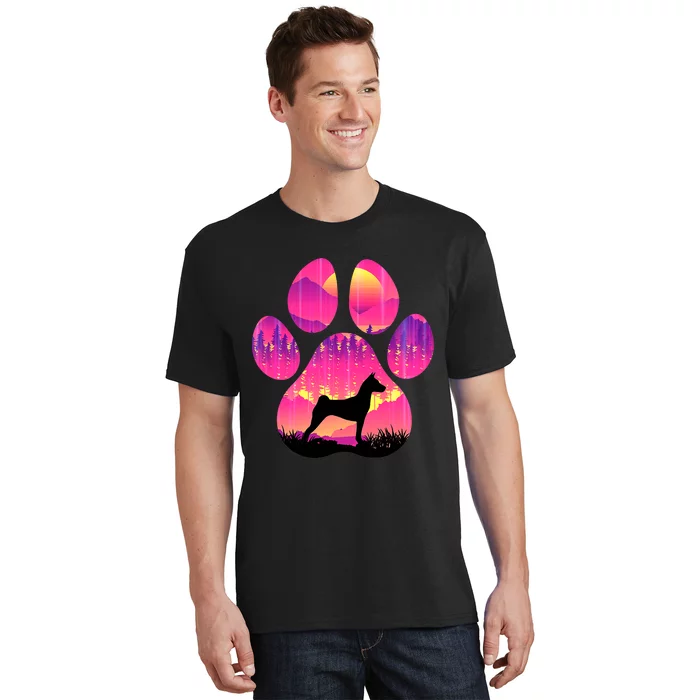 Basenji Paw Mom Dad Tie Dye Dog Paw Lover T-Shirt