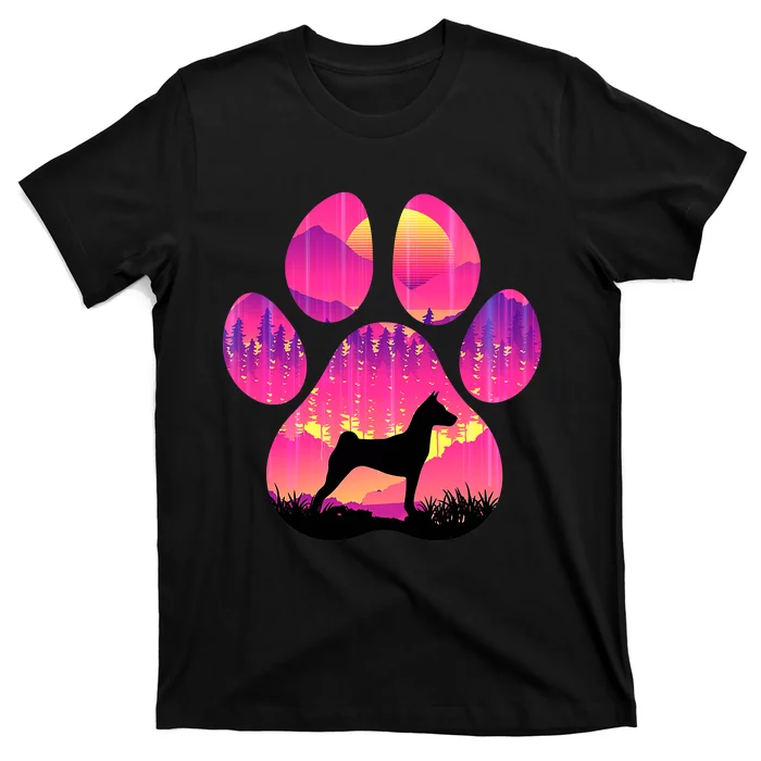 Basenji Paw Mom Dad Tie Dye Dog Paw Lover T-Shirt