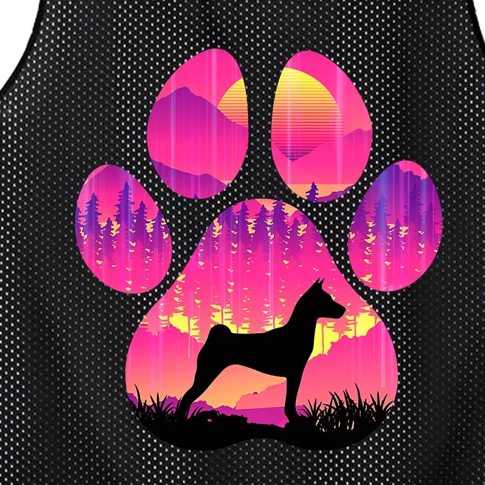 Basenji Paw Mom Dad Tie Dye Dog Paw Lover Mesh Reversible Basketball Jersey Tank