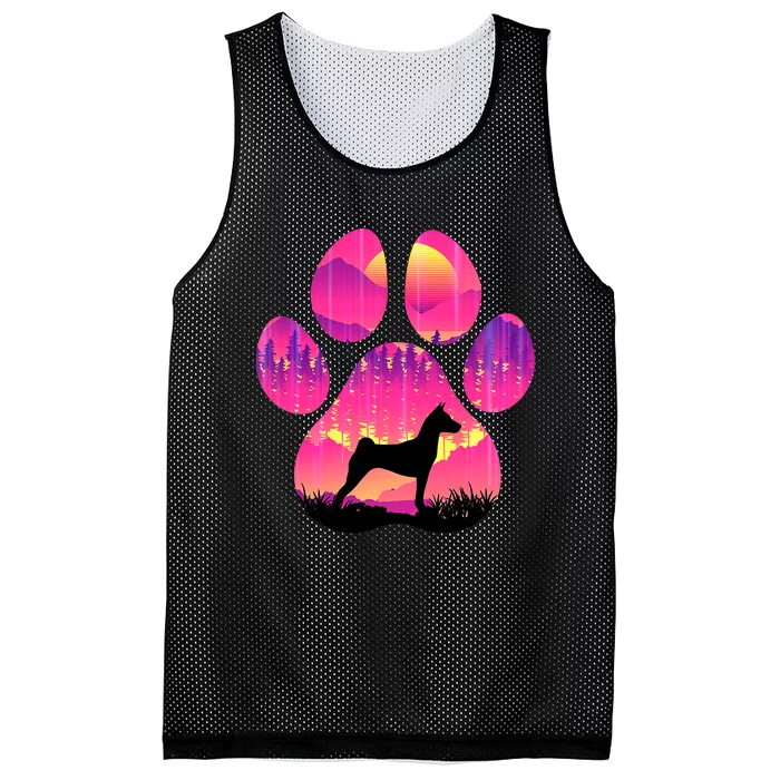 Basenji Paw Mom Dad Tie Dye Dog Paw Lover Mesh Reversible Basketball Jersey Tank