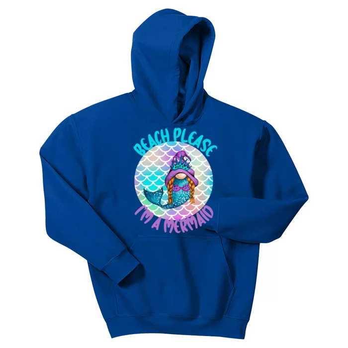 Beach Please Mermaid Gnome Ocean Adventure Summer Vacay Funny Gift Kids Hoodie