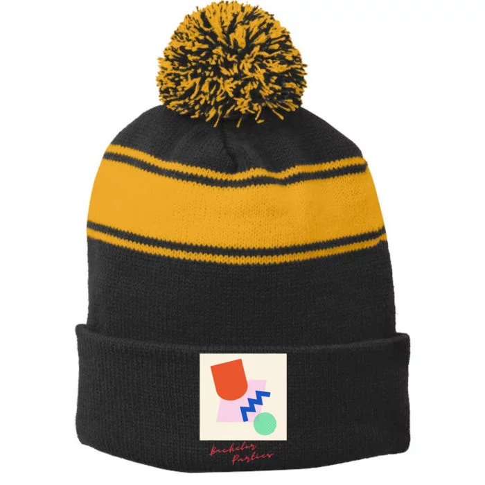 Bachelor Parties Memphis Group Aesthetic Stripe Pom Pom Beanie