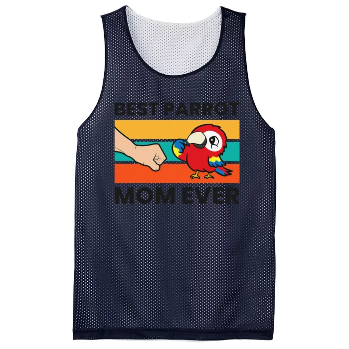 Best Parrot Mom Ever Funny Scarlet Macaw Mesh Reversible Basketball Jersey Tank