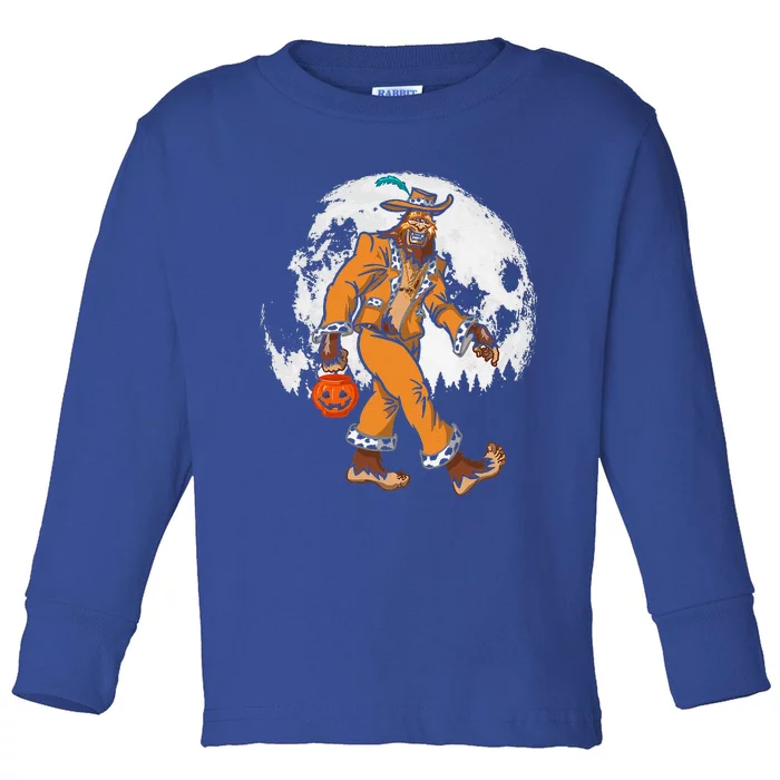 Bigfoot Pimp Moon Halloween Pumpkin Funny Sasquatch DOTD Day Toddler Long Sleeve Shirt