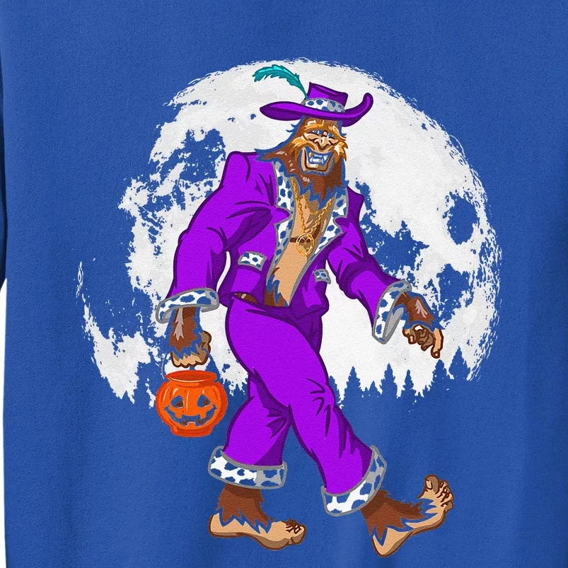 Bigfoot Pimp Moon Halloween Pumpkin Funny Sasquatch DOTD Gift Tall Sweatshirt