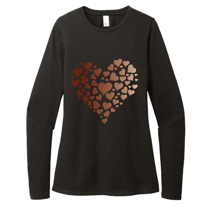 Black Pride Melanin Skin Tone Heart Juneteenth Cute Gift Womens CVC Long Sleeve Shirt