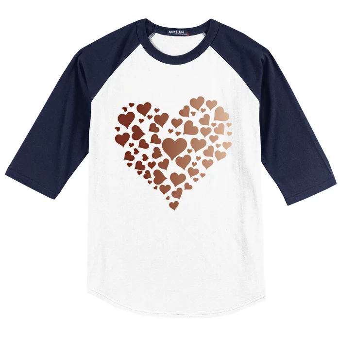 Black Pride Melanin Skin Tone Heart Juneteenth Cute Gift Baseball Sleeve Shirt