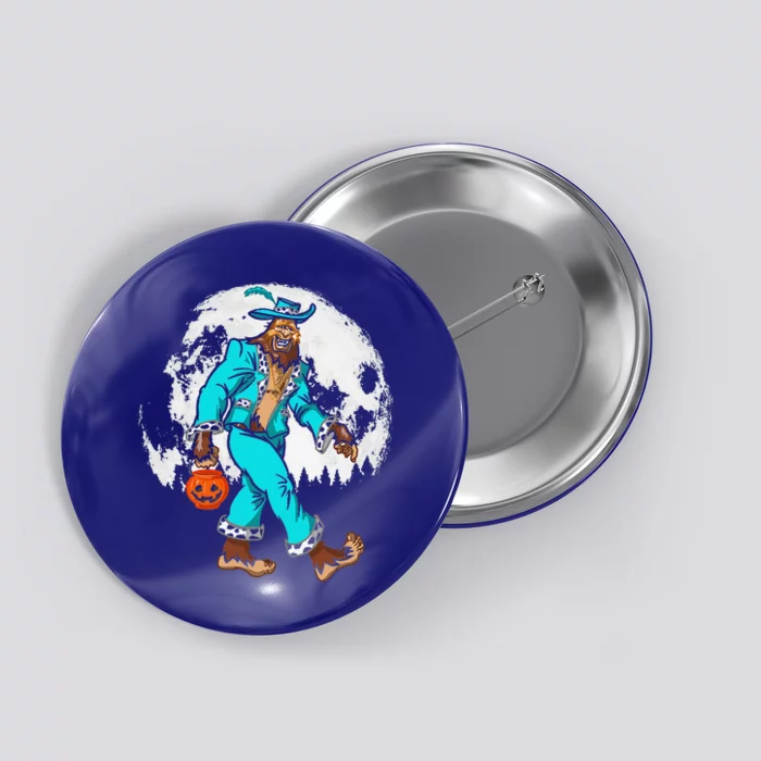 Bigfoot Pimp Moon Halloween Pumpkin Funny Sasquatch DOTD Button