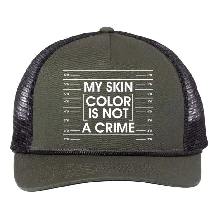 Black Power My Skin Color Is Not A Crime Gift Retro Rope Trucker Hat Cap