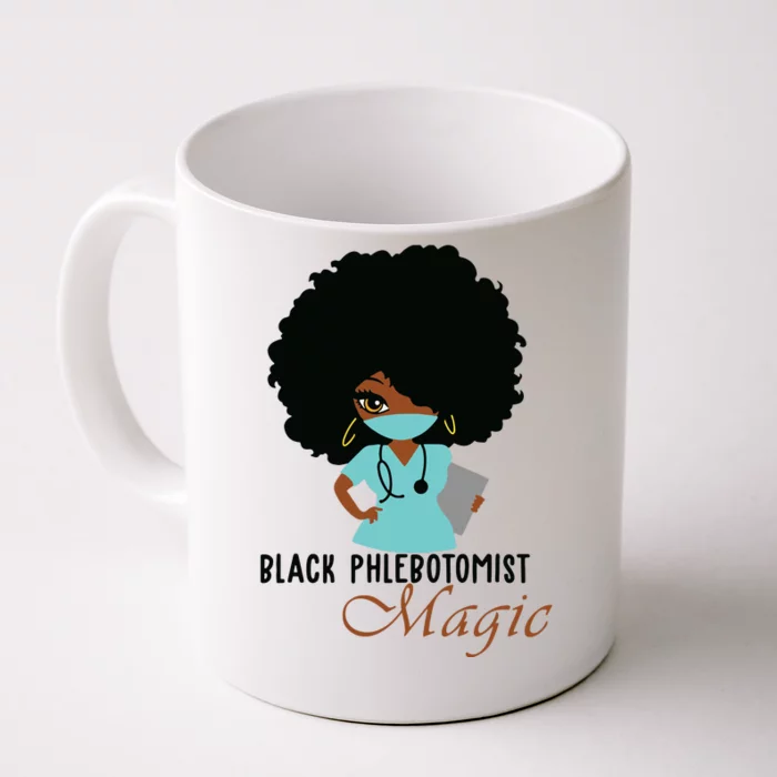 Black Phlebotomist Magic Gift Nurse Women Front & Back Coffee Mug