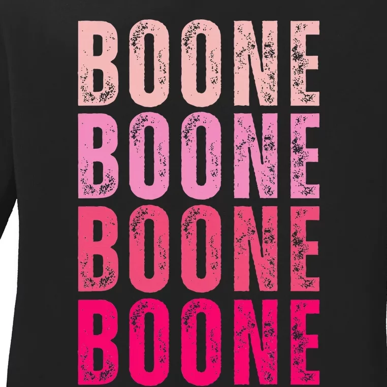 Boone Personalized Name I Love Boone Ladies Long Sleeve Shirt