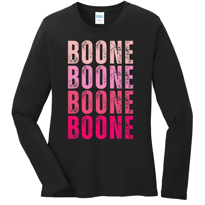 Boone Personalized Name I Love Boone Ladies Long Sleeve Shirt