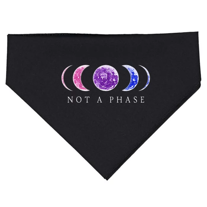 Bi Pride Not a Phase Moon Phase Bisexual Colors USA-Made Doggie Bandana