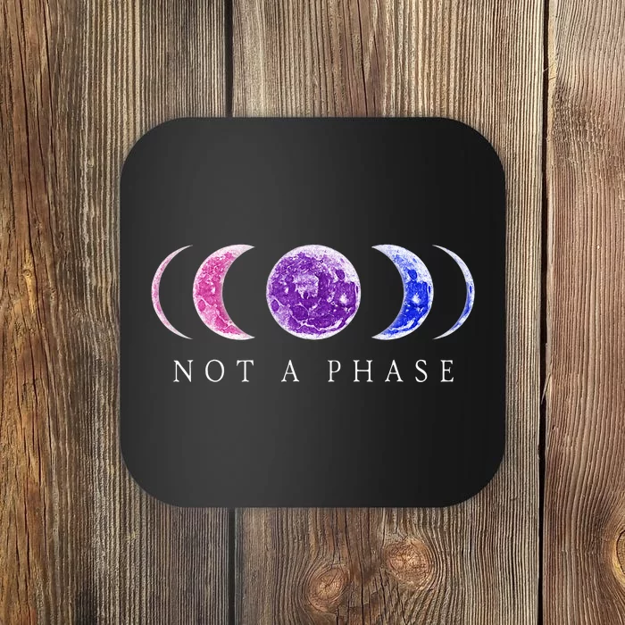 Bi Pride Not a Phase Moon Phase Bisexual Colors Coaster