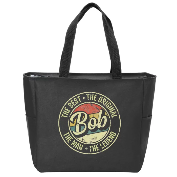 Bob Personal Name First Name Retro Bob Zip Tote Bag