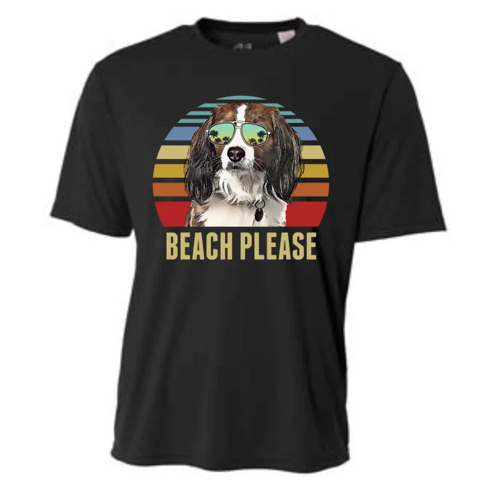 Beach Please Nederlandse Kooikerhondje Dog Funny Summer Gift Cooling Performance Crew T-Shirt