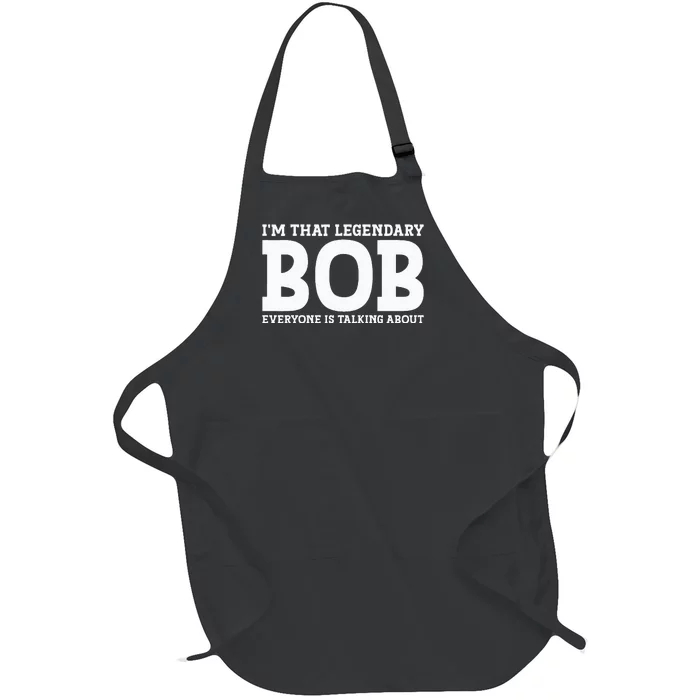 Bob Personal Name First Name Funny Bob Full-Length Apron With Pocket