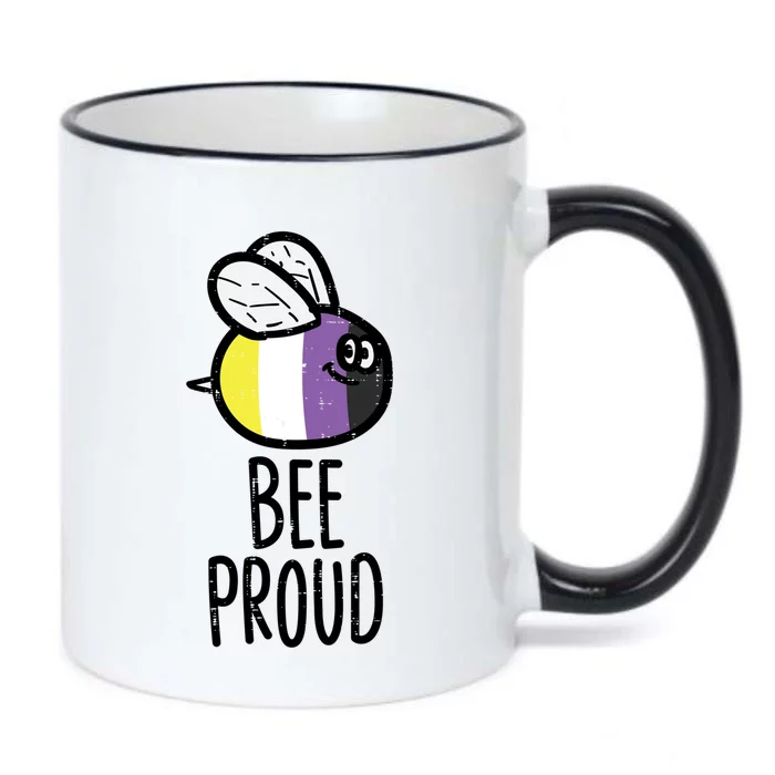 Bee Proud Nonbinary Pride Non Binary Enby Nb Flag Lgbtq Funny Gift Black Color Changing Mug