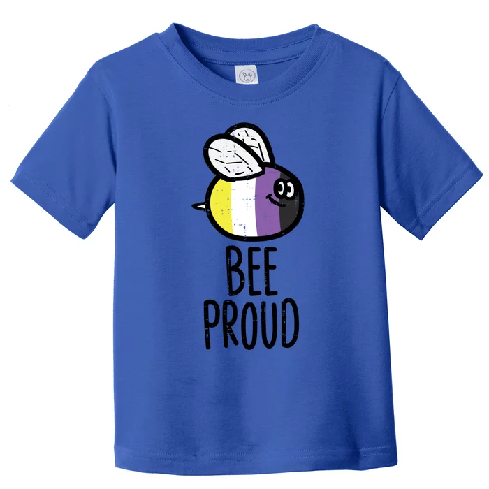 Bee Proud Nonbinary Pride Non Binary Enby Nb Flag Lgbtq Funny Gift Toddler T-Shirt