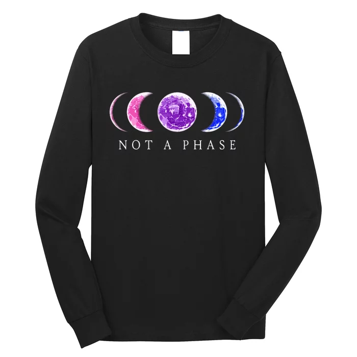 Bi Pride Not A Phase Bisexual Pride Moon Long Sleeve Shirt