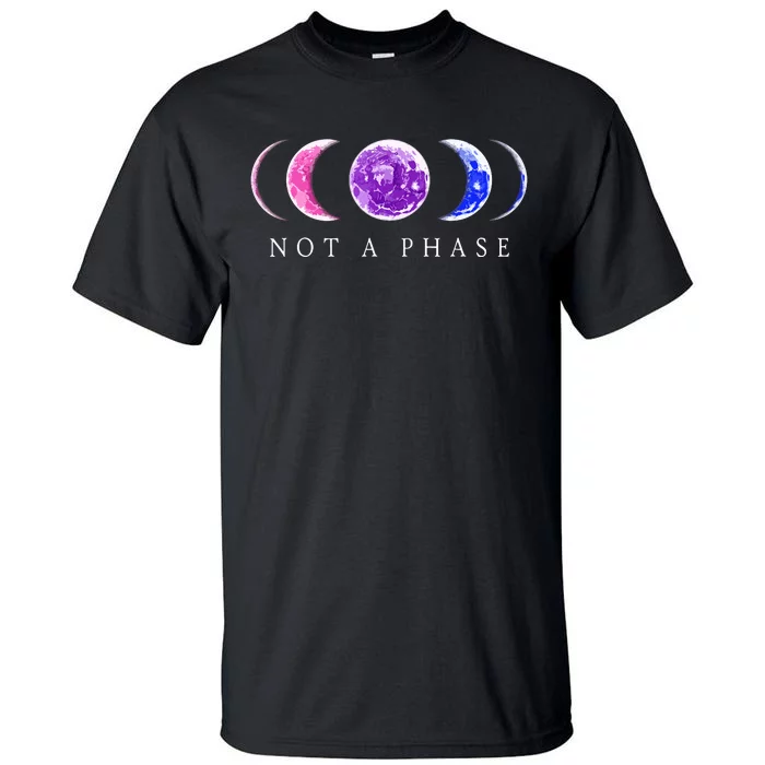 Bi Pride Not A Phase Bisexual Pride Moon Tall T-Shirt