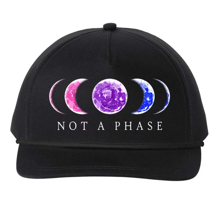 Bi Pride Not A Phase Bisexual Pride Moon Snapback Five-Panel Rope Hat