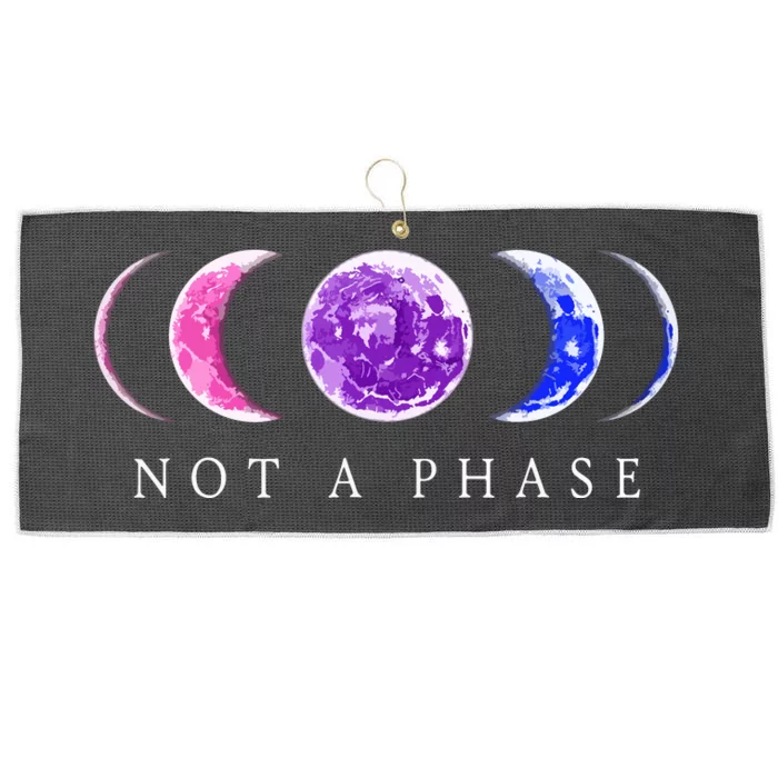 Bi Pride Not A Phase Bisexual Pride Moon Large Microfiber Waffle Golf Towel