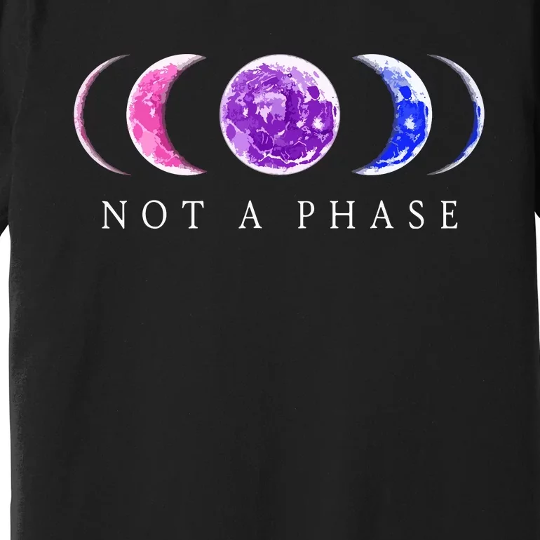 Bi Pride Not A Phase Bisexual Pride Moon Premium T-Shirt