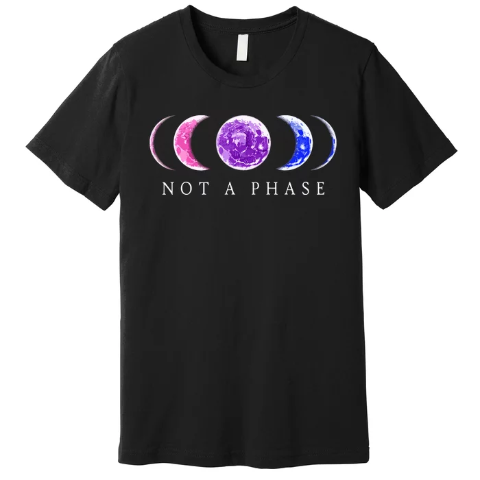 Bi Pride Not A Phase Bisexual Pride Moon Premium T-Shirt