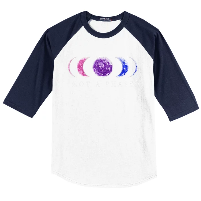 Bi Pride Not A Phase Moon Phase Bisexual Colors Baseball Sleeve Shirt