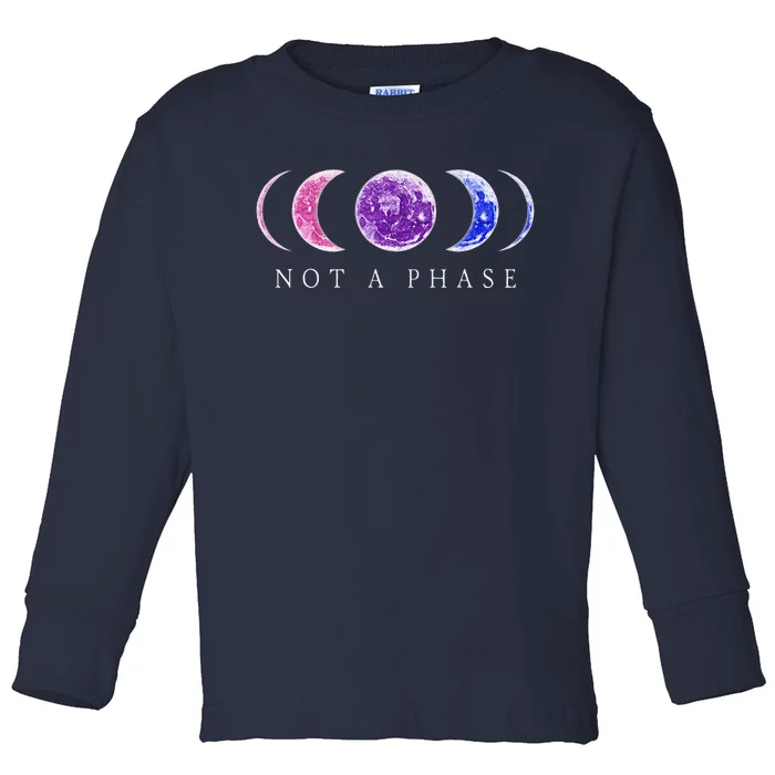 Bi Pride Not A Phase Moon Phase Bisexual Colors Toddler Long Sleeve Shirt