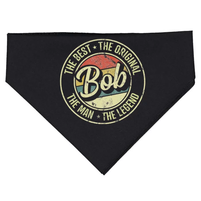 Bob Personal Name First Name Retro Bob USA-Made Doggie Bandana