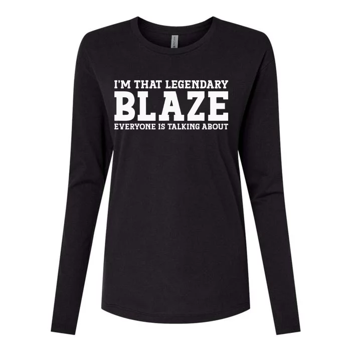 Blaze Personal Name Funny Blaze Womens Cotton Relaxed Long Sleeve T-Shirt