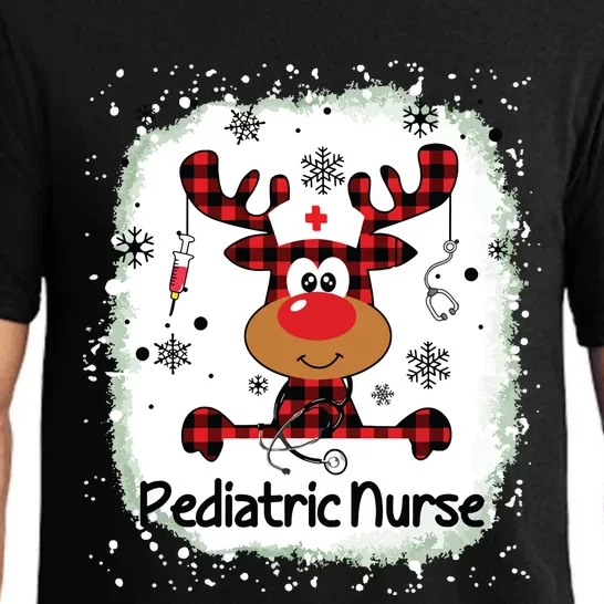 Bleached Pediatric Nurse Life Reindeer Christmas Xmas Pajama Pajama Set