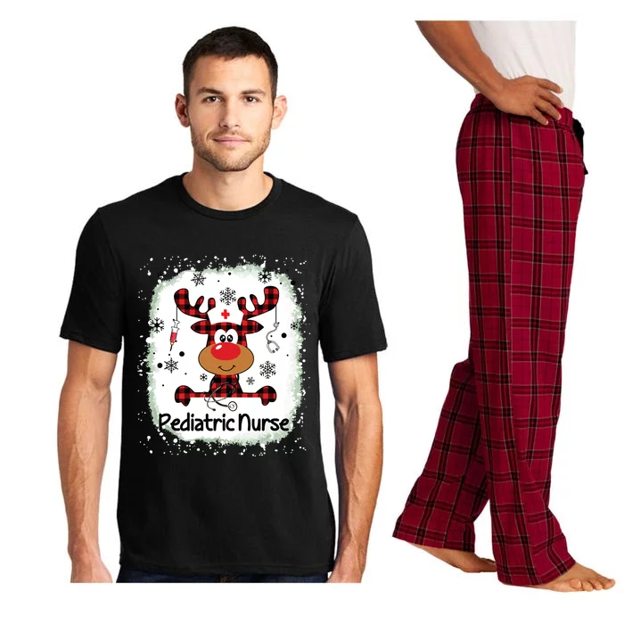 Bleached Pediatric Nurse Life Reindeer Christmas Xmas Pajama Pajama Set