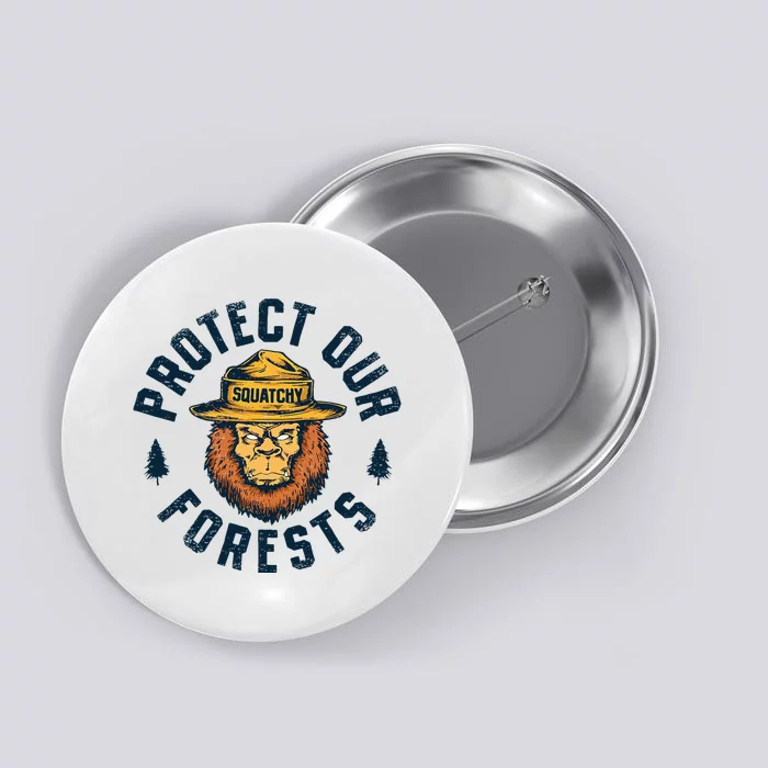 Bigfoot Protect Our Forests National Park Retro Sasquatch Button