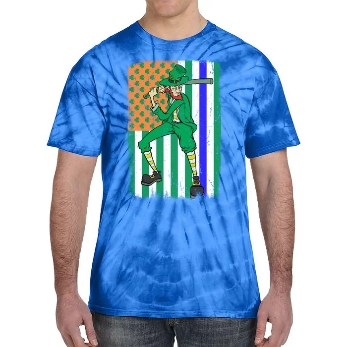 Baseball Police Officer Cop Irish Usa Flag St Patrick's Day Cute Gift Tie-Dye T-Shirt