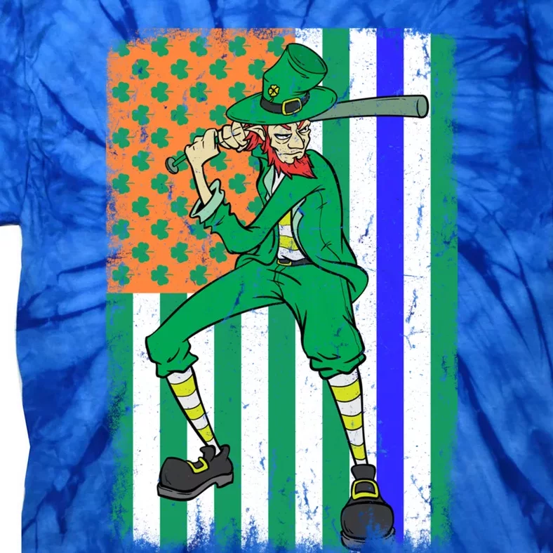 Baseball Police Officer Cop Irish Usa Flag St Patrick's Day Cute Gift Tie-Dye T-Shirt