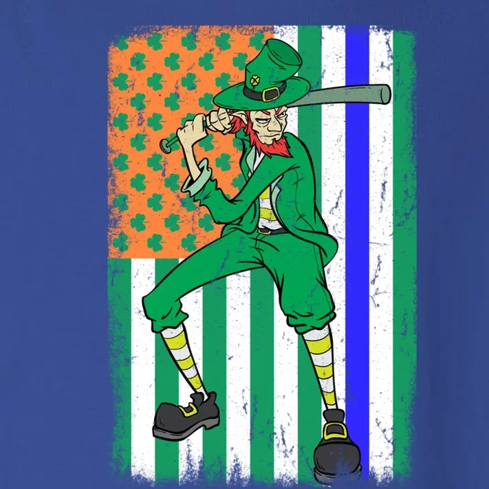 Baseball Police Officer Cop Irish Usa Flag St Patrick's Day Cute Gift Toddler Long Sleeve Shirt